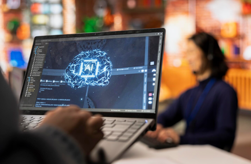 laptop displaying AI interface, illustrating how to use AI for studying